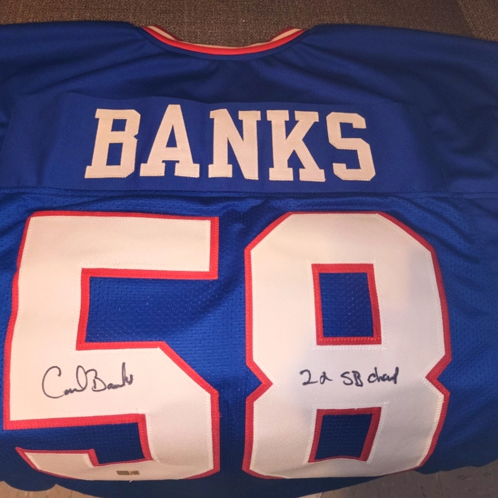 Signed Carl Banks Giants Jersey